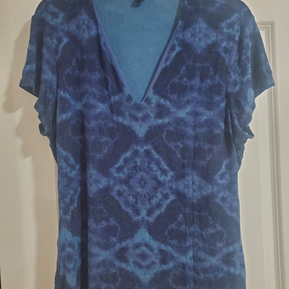 Blue v-neck top - Picture 1 of 4